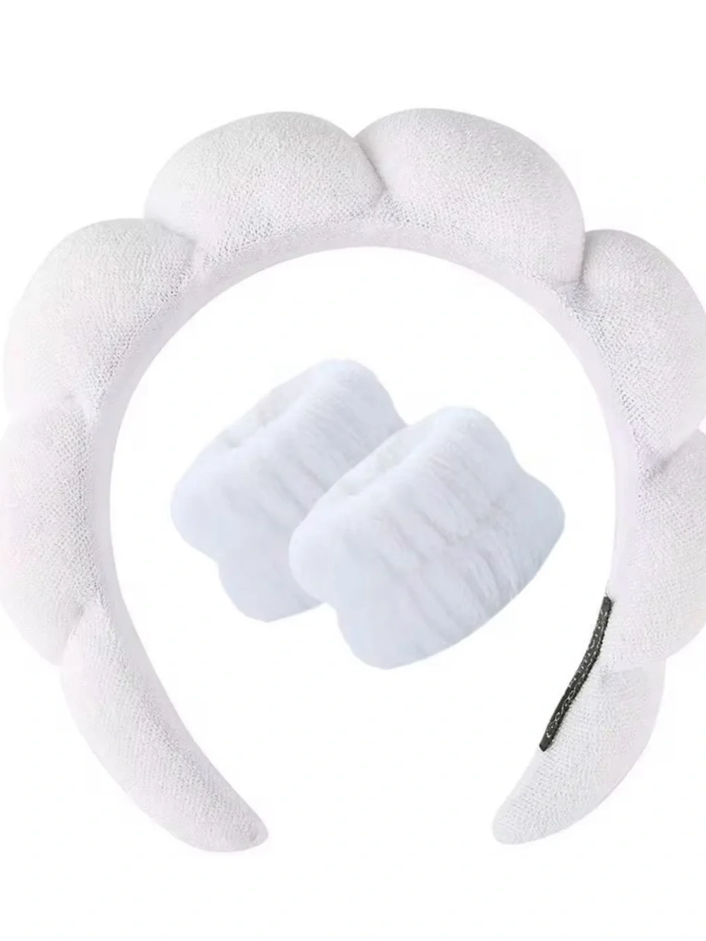 Plush Pink Headband and Matching Wristbands Set - Soft Hair Accessory